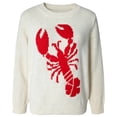 thumbnail image 4 of Sweater for Women Lobster Jacquard Crew Neck Loose Casual Long Sleeve Tops Fall Winter Pullover Blouse Daily Wear, 4 of 4