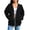 Black, variant on Girls Oversized Zip Up Hoodies Cute Casual Baggy Sweatshirt Jacket Drop Shoulder Back to School Hooded Sweaters with Pockets