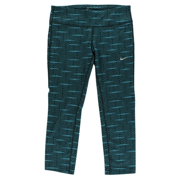 Nike Women's Dri Fit Epic Run Printed Capri Black/Blue Xs, Color: Black/Blue