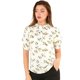 thumbnail image 2 of Blusa Floral Allegra K Botón Frontal Ribete De Volantes Escote Manga Corta Casual Para Mujer Blanco XS, 2 of 6