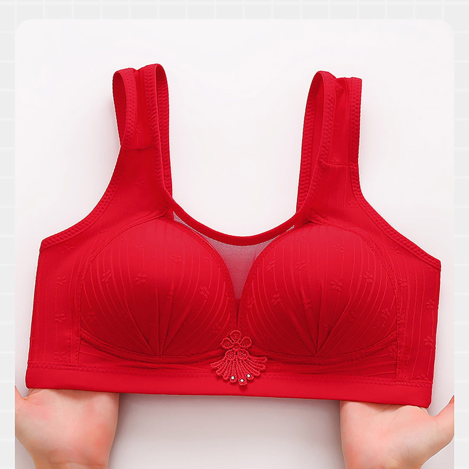 Buy 2pcs/lot M~XXL Bra Lace Push Up Bra Sutian Bras for Sujetador Women's  Clothing Lady Lingerie Red Bands Size XL at