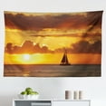 thumbnail image 1 of Sailboat Tapestry, Boat Sailing in Front of Sunset in Key West FloridSundown Tropical, Fabric Wall Hanging Decor for Bedroom Living Room Dorm, 2 Sizes, Orange Dark Orange, by Ambesonne, 1 of 1
