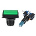 thumbnail image 2 of Botón de juego 49x33 Rectángulo 12V Interruptor de botón iluminado LED con microswitch para juegos de video de arcade Verde 5pcs, 2 of 3