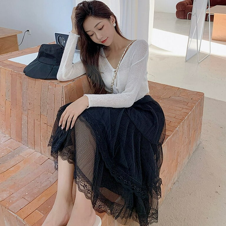 Mesh top skirt 5xl