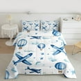 thumbnail image 2 of Castle Fairy Blue Airplane 3-Piece Full Comforter Set for Children, 2 of 8