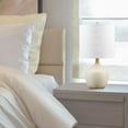 thumbnail image 3 of Novogratz x Globe 16" Cream Finish Concrete Textured Ceramic Table Lamp with White Linen Shade, 3 of 6