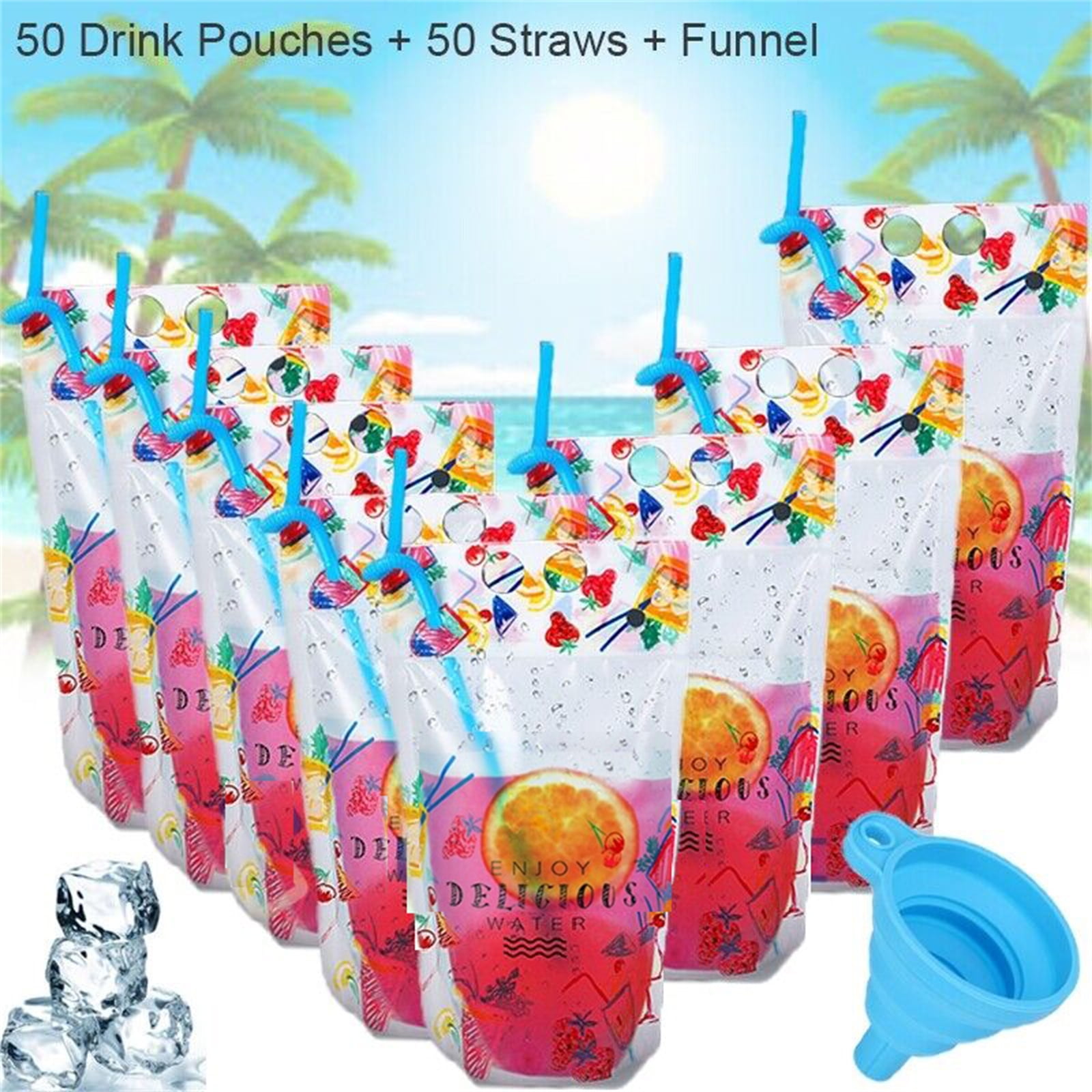 50PCS Disposable Drink Container Set 17oz Plastic container Drink
