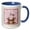 Blue/White, variant on 3drose, Kangaroos Holding Heart Shaped Balloons, Heart Background, Pink, Green, 11oz Two-tone Black Mug