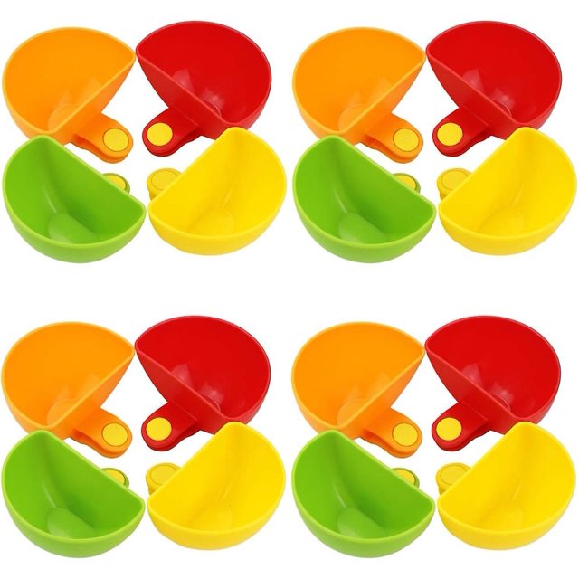 16 piezas de clip de inmersión, soporte para platos, soporte para chips, taza, soporte para platos, juego de chips de plástico colorido para especias, salsa de tomate, sal, vinagre vegetal, salsa