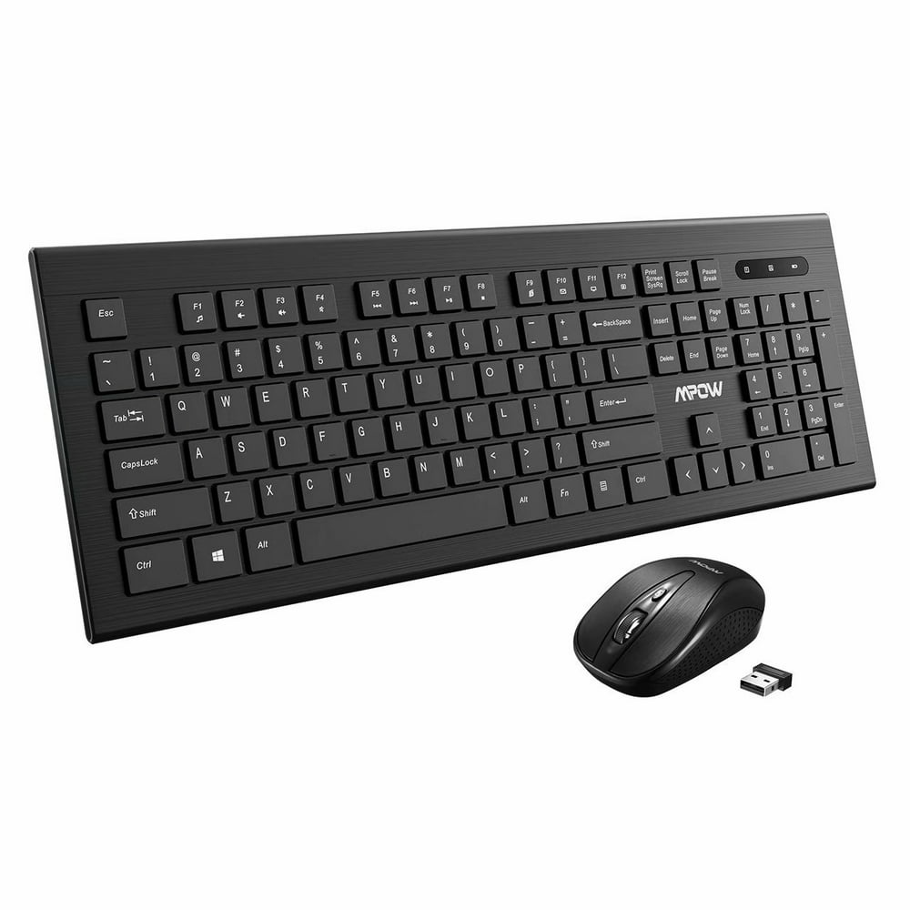 Wireless Keyboard and Mouse Combo, 2.4GHz 26ft Wireless Connection with