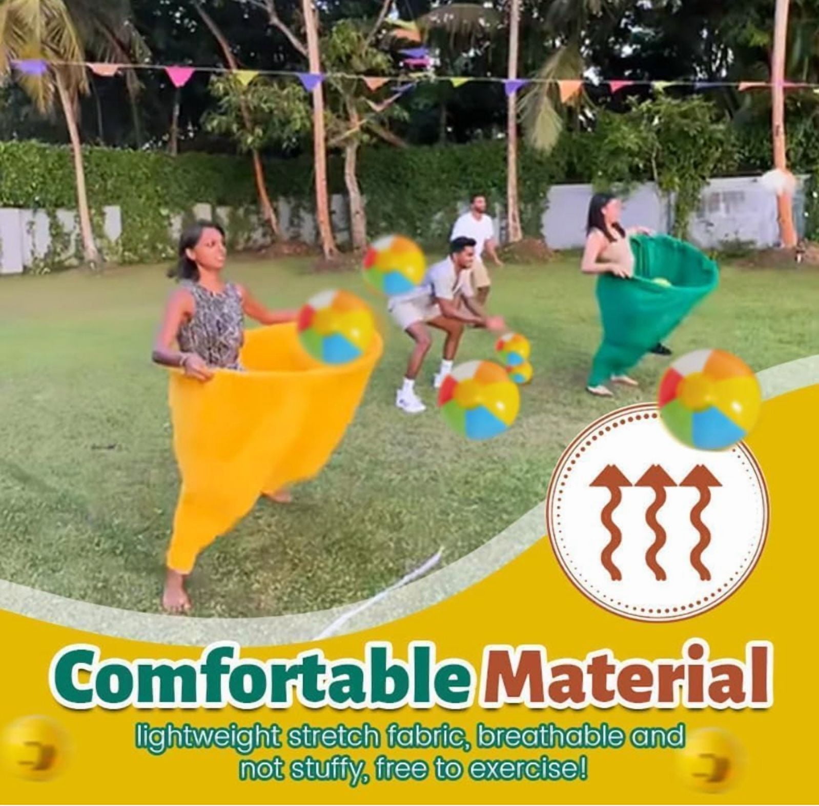 Granny Pants Yard Game, Oversized Granny Pants Outdoor Game for Adults, 2/4/6 Elastic Balls+Pump, Backyard Parties and Field Day