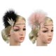 thumbnail image 1 of 2 diademas de los años 20 para danza. negro rosa Salvador Diadema de aleta, 1 of 7