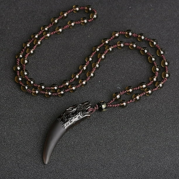 Collar para amantes de la obsidiana de hielo natural con colgante de pincho, joyería de cristal