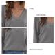 thumbnail image 5 of Suéteres de punto Cuello en V Hombro caído Dobladillo suelto Suéter de color puro para viajes Gris M, 5 of 6