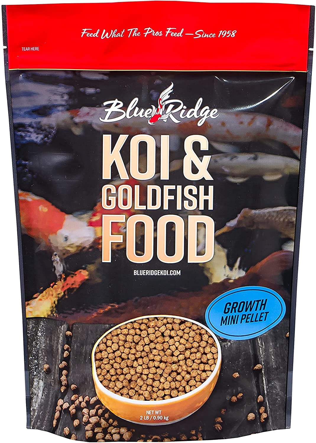 Blue Ridge Fish Food Pellets [2lb] Koi and Goldfish Growth Formula