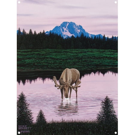 Mt Moose - Moose near Mt. Moran Metal Art Print by Mike Bennett (9