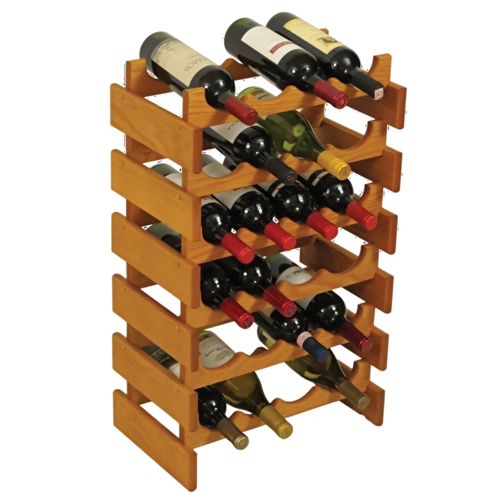 Wood Wooden Balancing Wine Bottle Holder Centerpiece Solid Oak 