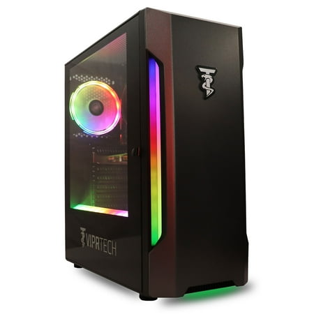 ViprTech Gaming PC Computer Desktop - Intel Core i5, Radeon R7 250 2GB, 8GB RAM, 500GB HDD, RGB, WiFi, Windows 10 Pro, 1 Year Warranty