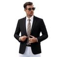 thumbnail image 4 of Fgnfyis Blazer for Men Modern Slim Fit Two Button Tailored Business Jacket for Formal Attire Jackets for Men Black M, 4 of 4