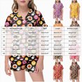 thumbnail image 3 of CAUYDY Girls Pajama Sets Halloween Silk Pjs Cute Pumpkin Ghost Graphic Button Down Satin Pajama Set Sleepwear 2 Piece Pajama Sets,8-9 Y, 3 of 5