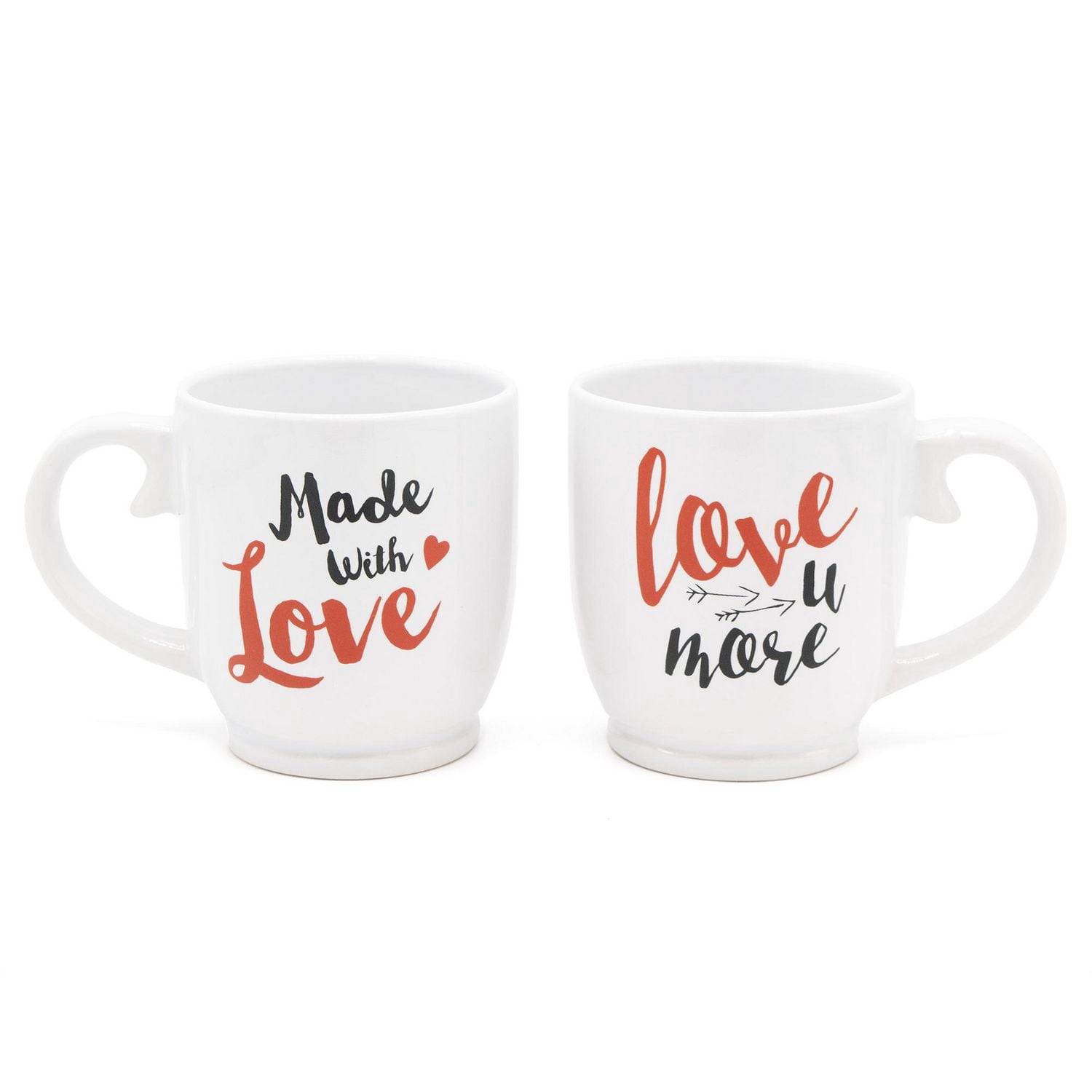 10.15oz Ceramic Mug, mug set of 2 (Made with Love, Love You more)