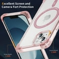 thumbnail image 2 of Allytechgroup Magnetic Compatible with iPhone 15 Clear Case, [Not-Yellowing] [Military Grade Drop Protection] Shockproof Protective Clear Phone Case for iPhone 15, Pink, 2 of 7