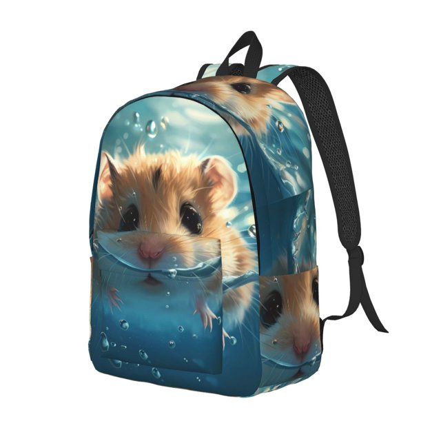 Fotbe Cute Swimming Guinea Pig Mochila de Lona con Estampado, Mochila Duradera, Mochila Versátil de Alta Calidad, Mochila Compacta Vintage-Small