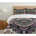 thumbnail image 4 of Ambesonne Boho Duvet Cover Set, Bohemian Exotic Mandala Print, Queen, Pink Blue Violet Grey, 4 of 4