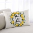 thumbnail image 2 of Summer Lemon Wreath Throw Pillow Cover 20 x 26 Inch Decorative Pillow Cover Farmhouse Floral Leaves Beige Lumbar Pillowcase Seasonal Rectangle Cushion Case for Couch Sofa Bed Living Room, 2 of 6