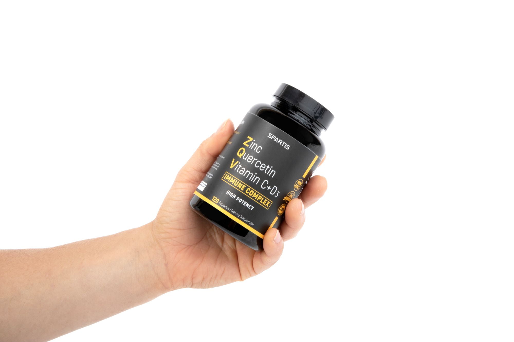 Zinc Quercetin 500mg with Vitamin C Vitamin D3 Bromelain Supplement ZQV Immune Complex (120-Ct)