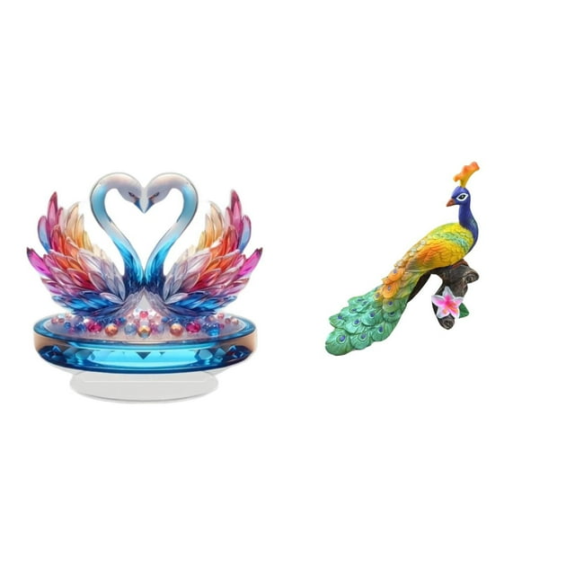 Escultura De Cisne Acrílico Para Centro De Mesa Y Figura De Pavo Real, Adorno Decorativo Para Estantería, Oficina, Jardín, Hogar, Patio, Decoración De Armarios.