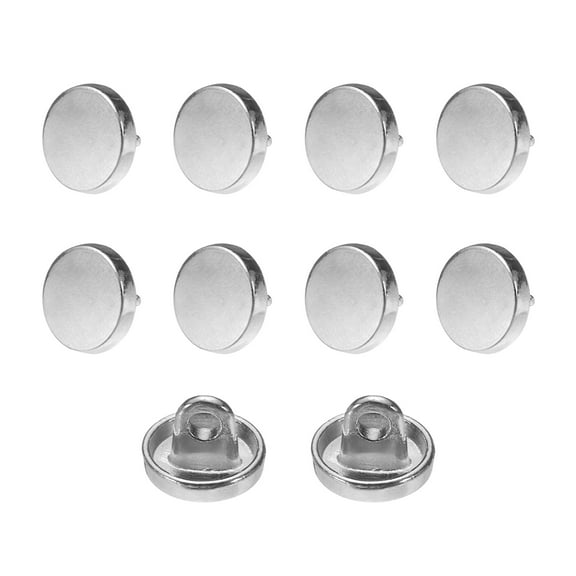 Uxcell 10pcs 14L Metal Round Flat Sewing Buttons 9mm Alloy Shank Craft Replacement Button for Men Women Suit Woolen Coat Shirt Trousers Sewing Crafts, Silver Tone
