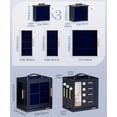 thumbnail image 4 of VigorPro 360° Rotating Jewelry Box, Jewelry Organizer for with Transparent Window & Mirror(Dark Blue+Black), 4 of 8