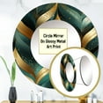 thumbnail image 3 of Designart "Emerald Gold Chevron Illusion" Abstract Round Mirror Wall Decor Glam - Large Gold Round Bathroom Mirror - Round Mirror - 23" x 23", 3 of 6