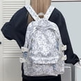 thumbnail image 7 of Yucurem Aesthetic Floral Backpack for Women, Large Capacity Nylon Kawaii Backpack, Multiple Pockets Laptop Backpacks for Shopping Travel Work, 12.6x7.09x16.54inch, 7 of 7