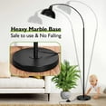 thumbnail image 5 of Modern Tall Standing Lamp Remote Control,Stepless Dimmable Black Floor Lamp with Hanging Dome Shade, Over Couch Arched Reading Lamp for Bedroom (Bulb Included), 5 of 6