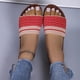 thumbnail image 5 of Sandalias planas de playa con punta abierta para vacaciones informales a rayas para mujer, pantuflas Wmkox8yii  ytu7472, 5 of 8