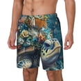 thumbnail image 2 of Uemuo Colorful Plant Turtle Pattern Mens Swim Trunks Quick Dry Board Shorts with Mesh Lining, Stretch Beach Shorts Quick Dry No-Chafing Board Shorts-Small, 2 of 9