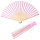thumbnail image 1 of Hand Fan SL Crafts - Tela de seda imitada (bambú, 24 unidades), color rosa, 1 of 5