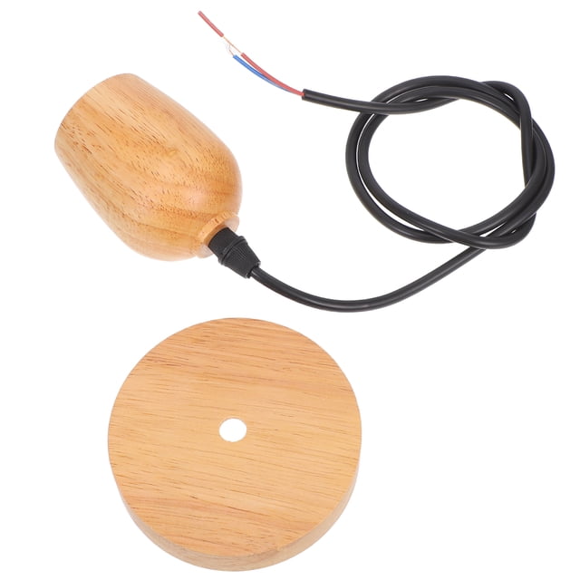 Lámpara colgante de madera retro con casquillo E27, ideal para isla de cocina y comedor, ideal para decoración rústica