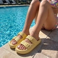 thumbnail image 3 of Cushionaire Fame Pillow Recovery Sandals for Women, Adjustable Double Buckle Waterproof EVA Cloud Slides for Women, 3 of 18