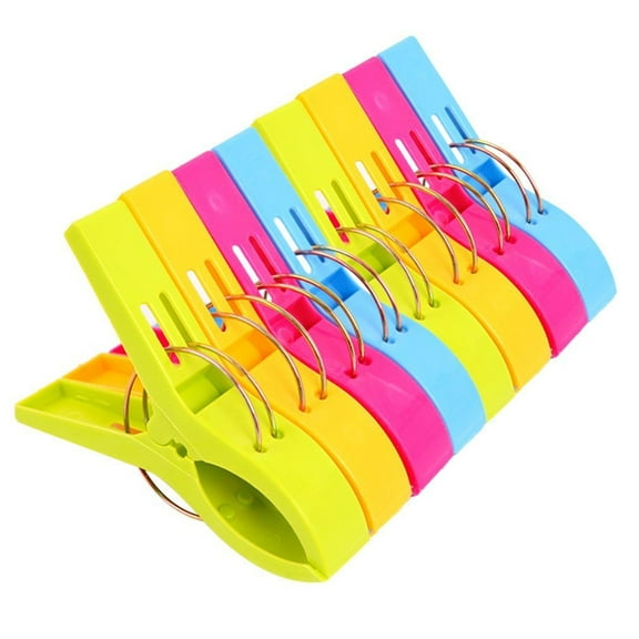 Colorful Beach Towel Clips, Beach Clips, Towel Clips for Beach Chair, Blankets, Pool Loungers, Cruise (8 Pack)