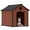 Brown, variant on ZYJOYY Dog House Outdoor, Wood-Look Indoor & Outdoor Dog House with Raised Floor & Air Vents, Grey (40"L× 40" × 40")