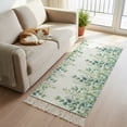 thumbnail image 3 of Entryway Door Mat 2'x 4', Sage Green Eucalyptus Non Slip Washable Throw Rug with Tassels, Farmhouse Botanical Leaves Woven Reversible Indoor/Outdoor Rug for Doormat, Porch, Kids Room, 3 of 9