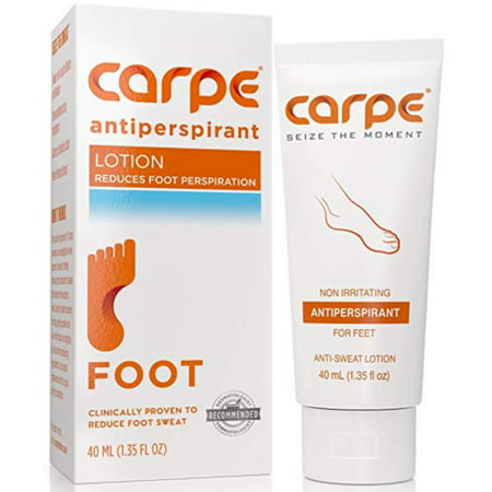 Carpe Antiperspirant Foot Lotion, A Dermatologist-Recommended Solution to Stop Sweaty, Smelly feet Great for