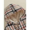 thumbnail image 6 of Suealasg Little Girl Winter Coat 4T 5T 6T 7T Kids Girl Long Sleeve Plaid Print Button Down Collar Hoodie Outerwear Chunky Tunic Jacket Fall Warm Clothing for Children Girl, 6 of 9