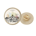 thumbnail image 1 of Un poco de Hub en Chengdu, China Broche de oro metálico circular, 1 of 3