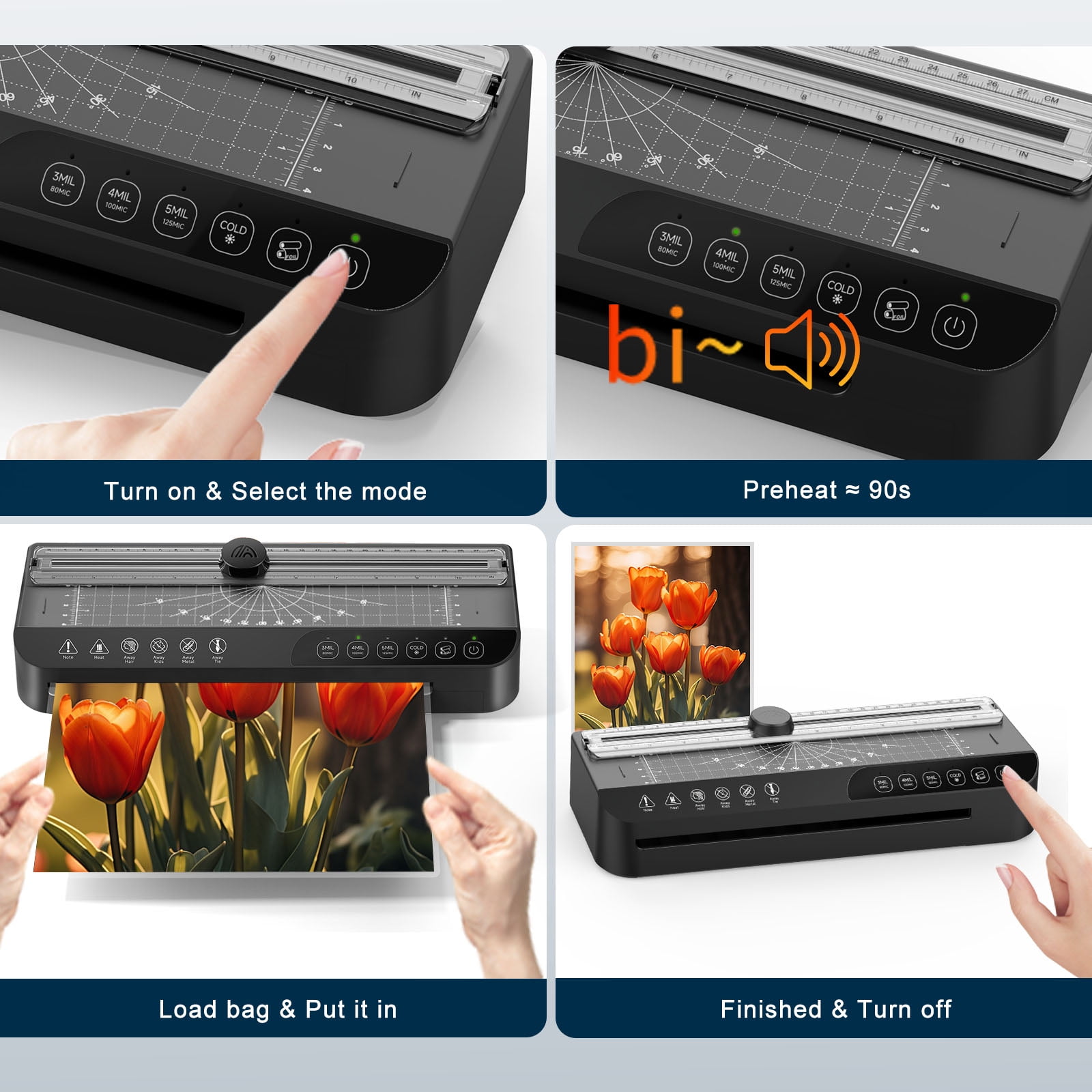 Crenova 9 Inch Smart Thermal Laminator Kit with  A4 Lamination Sheets 20pcs, Corner Rounder