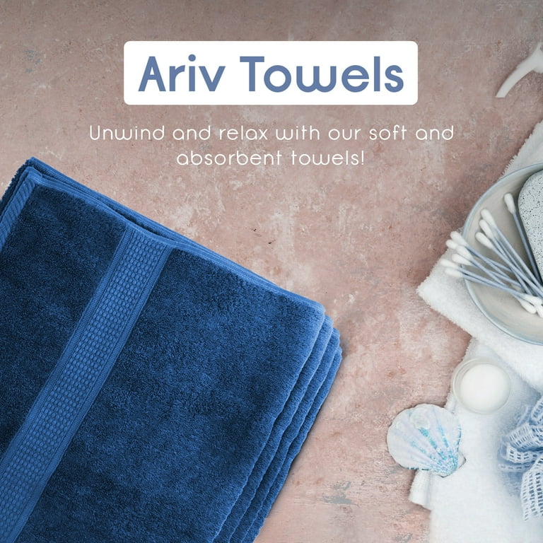 Ariv Towels 4 Piece Large Premium Bamboo Cotton Bath Towels Set