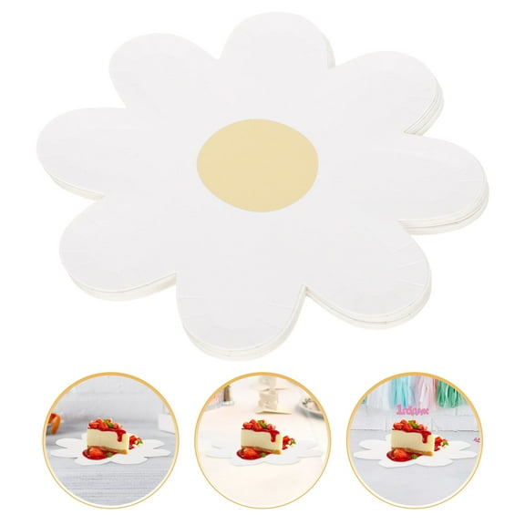 Beaupretty Floral Dessert Plates White Paper Party Decoration Disposable